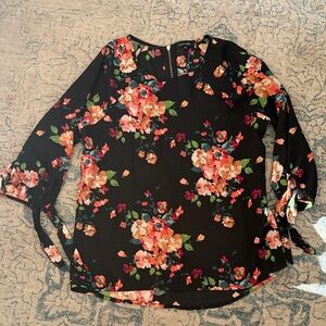 Papermoon Black Floral Blouse